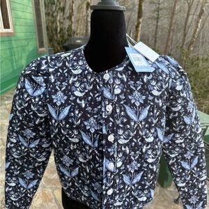 NWT Sail to Sable Navy Batik 100% cotton quilted jacket size xs